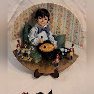 Vintage Decorative Collector Plate Featuring "Little Jack Horner" 1982